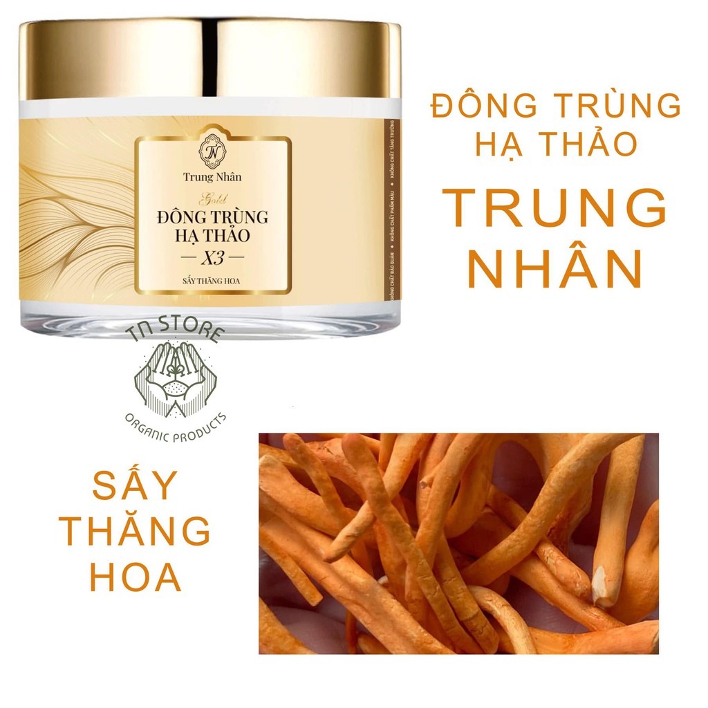 Đông trùng hạ thảo organic sấy thăng hoa Trung Nhân 10g, hạn sử dụng 24 tháng, sản phẩm sạch cho sức khỏe