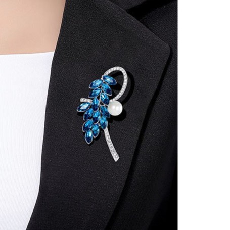 Cài áo thời trang đính đá xanh GC178