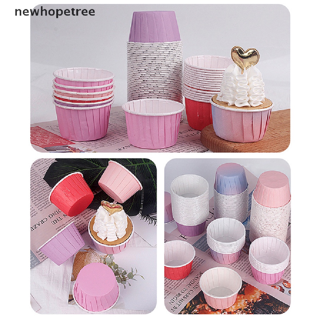 newhopetree 50 Pcs Muffin Cupcake Liner Cake Wrappers Baking Cup Tray Case Pastry Tools OIK