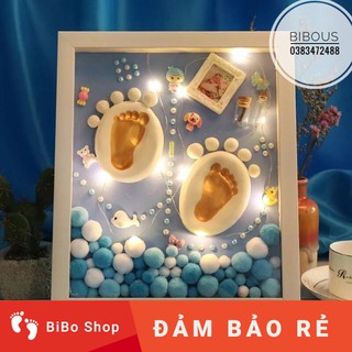 Khung ảnh in dấu tay bé - Khung ảnh đất sét - Quà tặng thôi nôi, đầy tháng, sinh nhật - Món quà ý nghĩa - giá rẻ