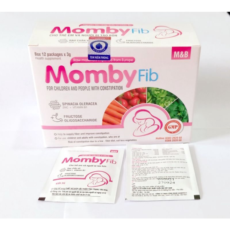 Cốm MOMBYFIB Hồng 👍👍 Cốm vi sinh MOMBY FIB Hồng chống táo bón cho mẹ và bé
