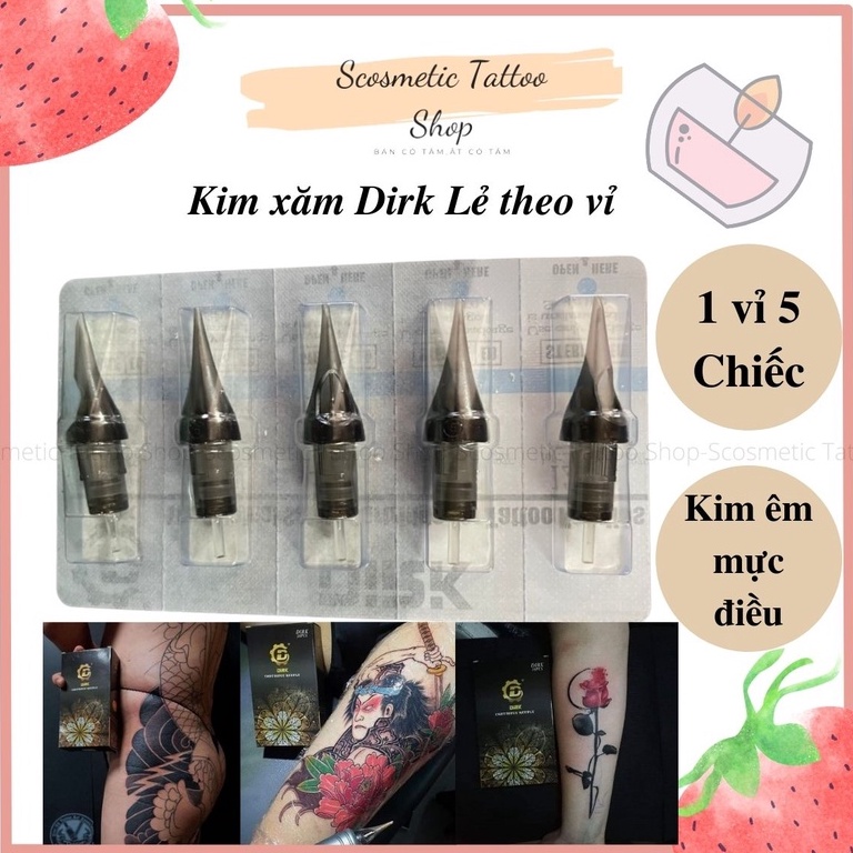 Kim xăm hình Dirk Lẻ ,Kim pen đi nét máy xăm 5 chiếc/1 vỉ siêu nét êm