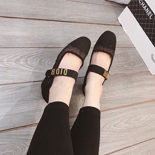 Giày cao gót 5cm quai chấm bi