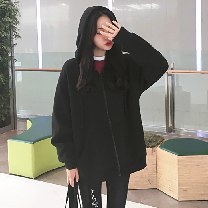 áo hoodie ziper nỉ kèm mũ form rộng oversize tay bồng muticolor dễ mặc kèm ảnh thật unisex HOT