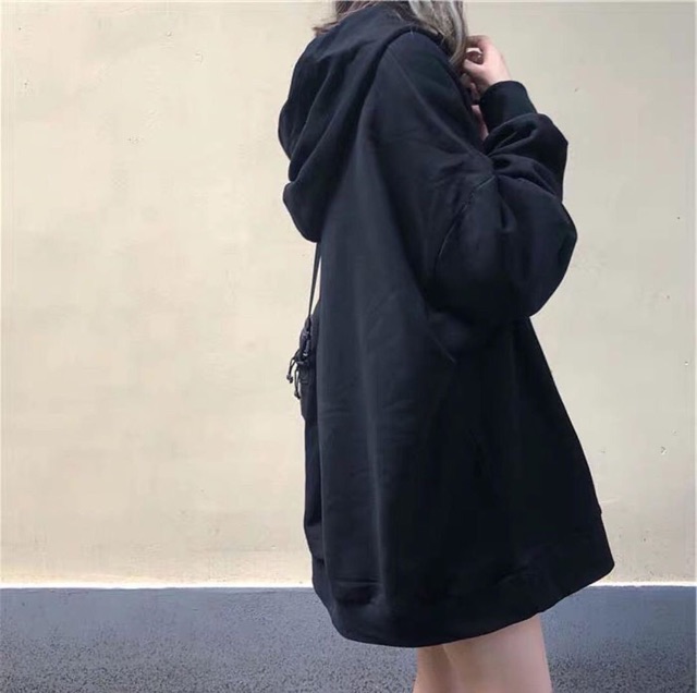 ÁO HOODIE BASIC BLACK ĐEN TRƠN UNISEX | BigBuy360 - bigbuy360.vn