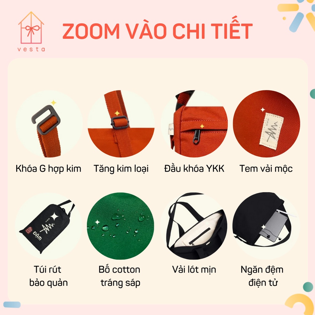 Túi đeo chéo nam nữ ĐẬM BNS CHÚT LIGHT 2021 thích hợp đi chơi, đi dạo, chụp ảnh