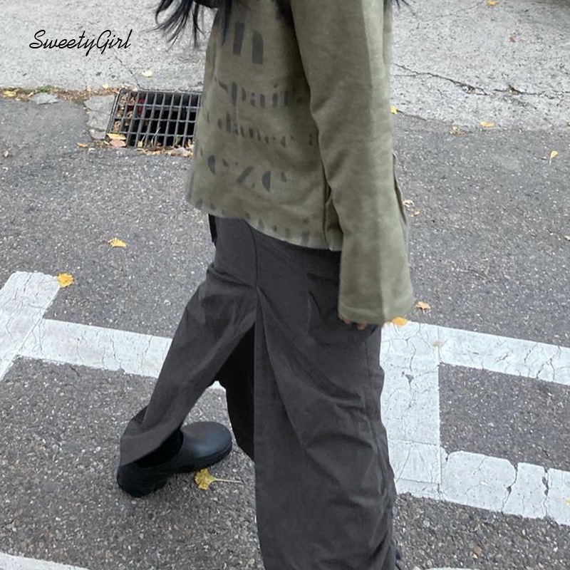 Chân Váy Dài Xẻ Tà Phong Cách Thời Trang Đường Phố Cá Tính 2022 Dành Cho Nữ