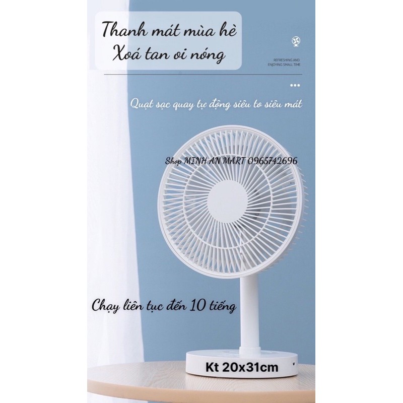 Quạt tích điện để bàn bảo hành 12 tháng chính hãng ( quạt chạy liên lục lên đến 10h có chức năng xoay tự động ) | BigBuy360 - bigbuy360.vn