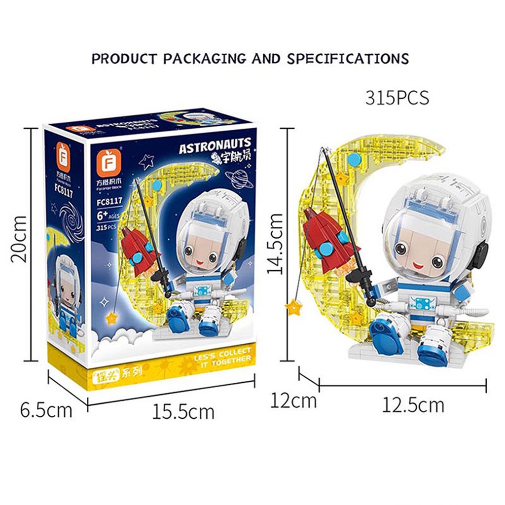 Mô hình lắp ráp phi hành gia bộ xếp hình nhà du hành vũ trụ cho bé trẻ em thông minh Gôn đồ chơi