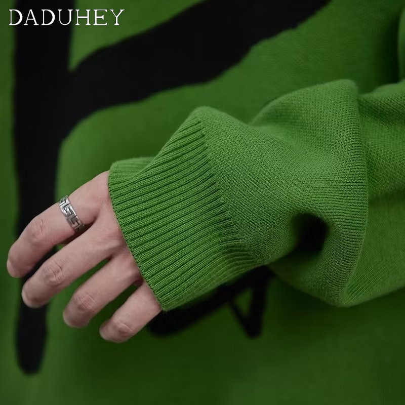 DaDuHey Men's Thin Loose-Fitting Non-Hoodie Pullover Sweater Round Neck Autumn All-Matching Hoodie Casual Top