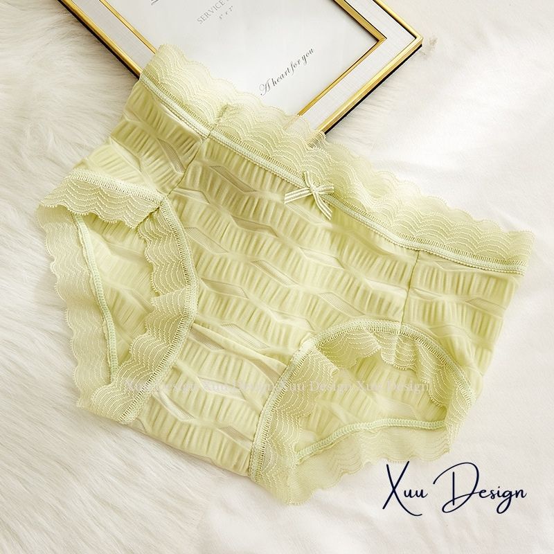 Quần lót nữ Su nhăn cao cấp phối ren ngọt ngào Wexuu chất liệu mềm siêu mát kháng khuẩn - QC94