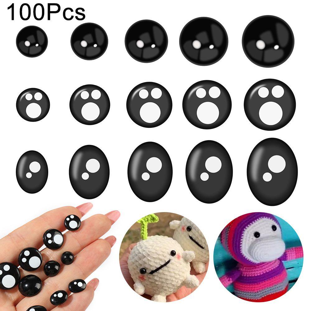 YVE Set 100 Mắt Nhựa Hình Động Vật Đáng Yêu Dùng Làm Đồ Thủ Công
