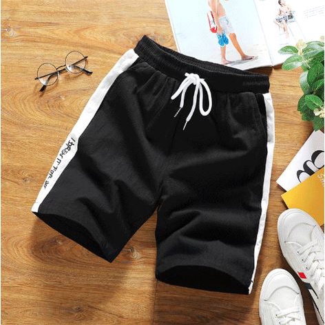 Quần Đùi Thun Nam Kẻ Sọc In Chữ I DREW Dáng Thể Thao Trẻ Trung Năng Động Zenkocs3 SHORTS NAM 051