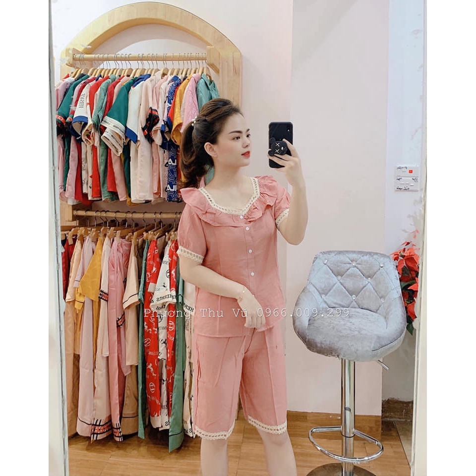 Bộ bèo cổ sen pha ren | BigBuy360 - bigbuy360.vn