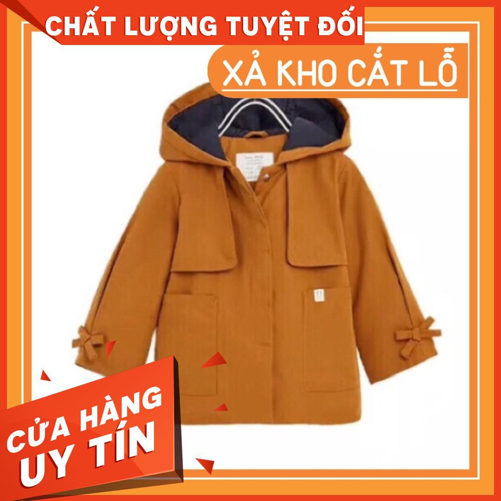 Áo khoác kaki Zara xuất bé gái/bé trai màu nâu bò