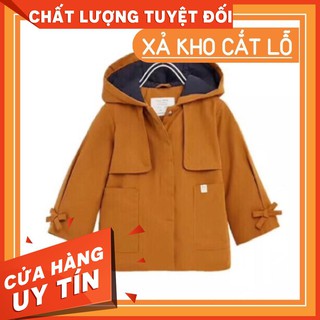 Áo khoác kaki Zara xuất bé gái/bé trai màu nâu bò