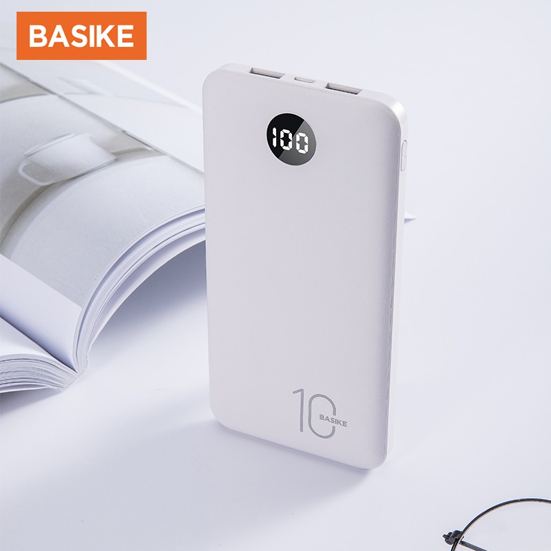 Sạc Dự Phòng BASIKE BSK-PT07P 10000mAh Có Màn Hình Kỹ Thuật Số Kèm Cáp Sạc