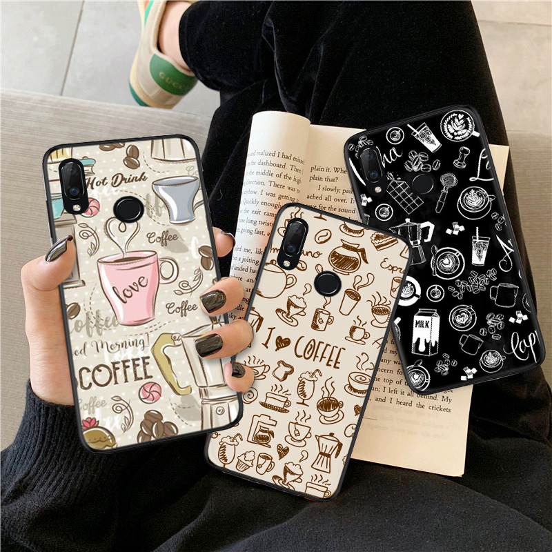 Huawei Y5 2017 Y6 Prime 2018 Y7 Y9 Prime 2019 Soft Case 12LM Coffee pattern