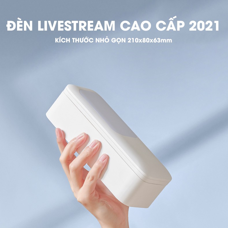 Đèn Livestream cao cấp 2021 bán hàng mini 3 trong 1, để bàn, gấp gọn, pin rời Glowup Travel L04