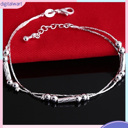 Vòng Đeo Tay Mạ Bạc Kiểu Dáng Đơn Giản Thanh Lịch Dành Cho Nữ