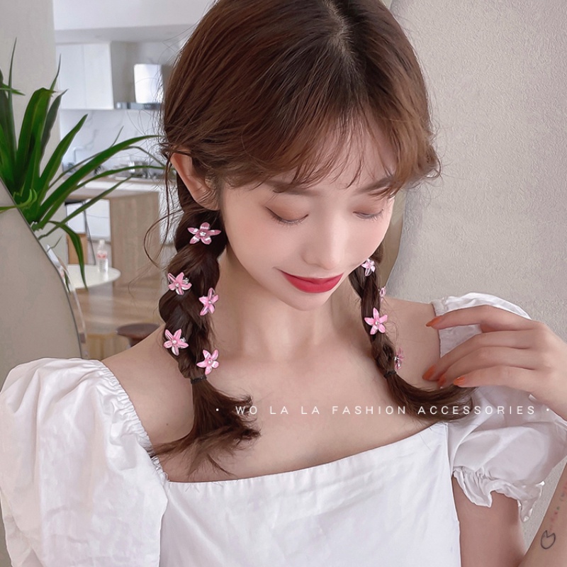 Kẹp Tóc Đính Hoa Nhỏ Kiểu Hàn Quốc Xinh Xắn Thời Trang Mùa Hè Cho Bé Gái