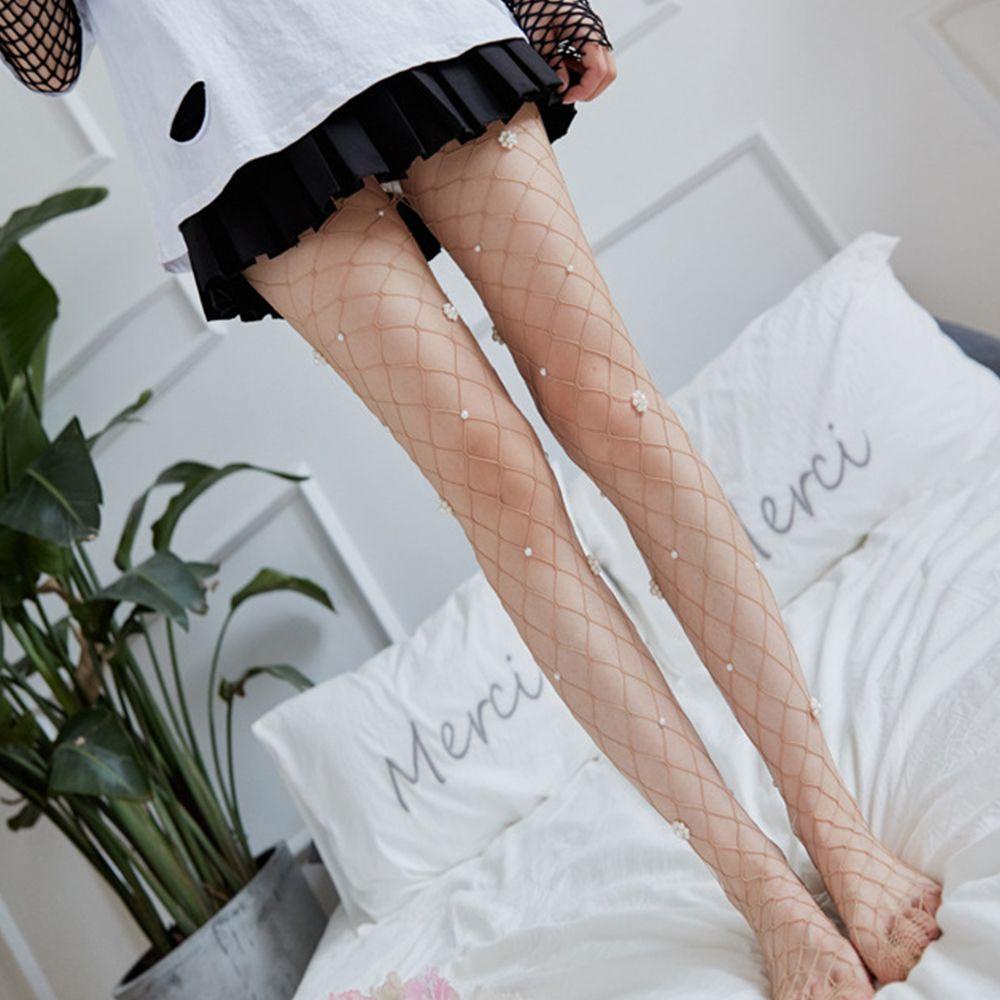 Vớ Lưới Cá Tính Màu Sắc Trơn Phong Cách Gothic Cho Nữ