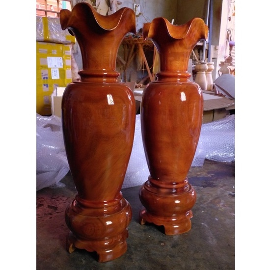 Cặp lục bình gỗ tràm cao 61 x 20 cm