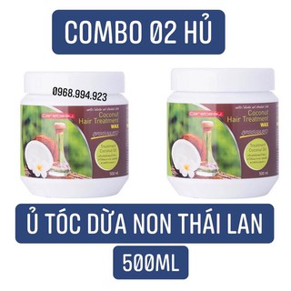 Combo 02 hủ kem ủ tóc dừa carebeau thái lan 500ml x2