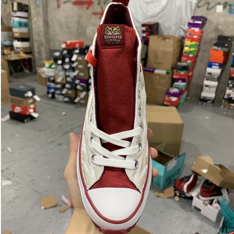 Giày Converse Run Star Hike White Red  " Water Ripple "