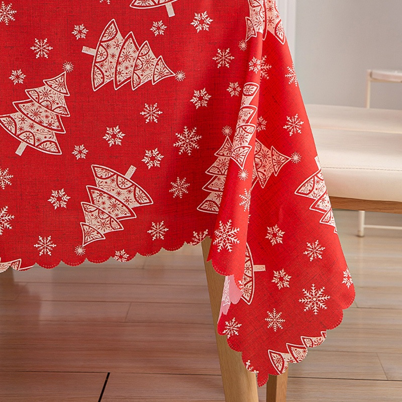 Khăn trải bàn hình chữ nhật họa tiết giáng sinh có thể giặt sạch