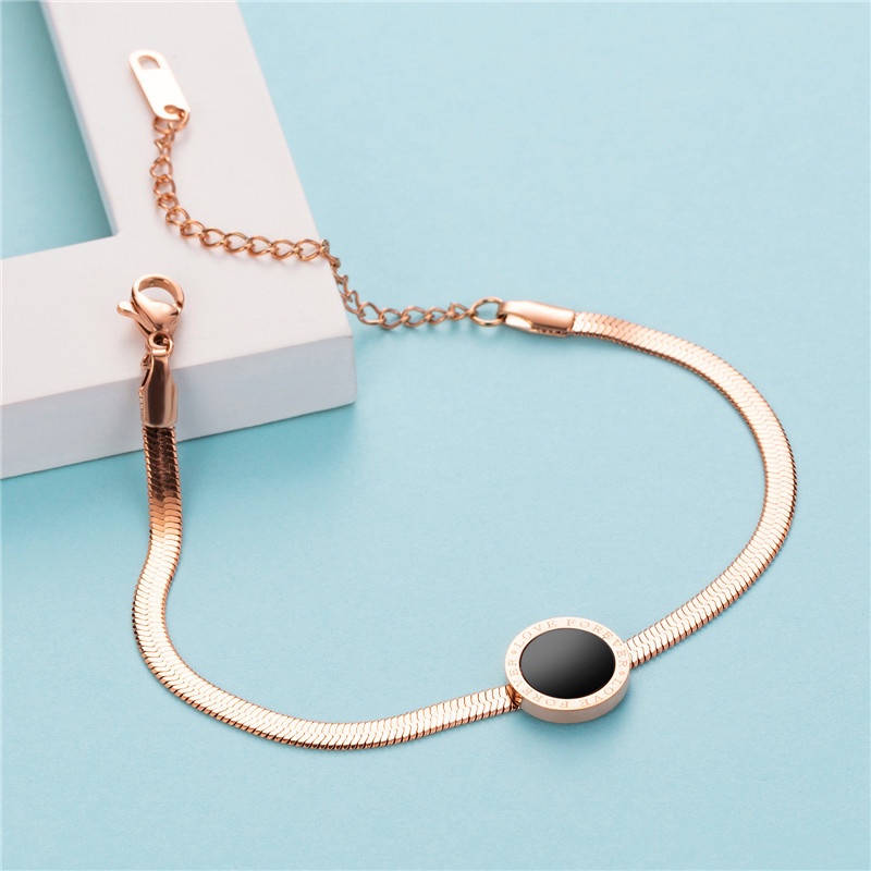 Vòng Tay Xương Rắn Đen Bằng Titan Chống Rỉ Sét