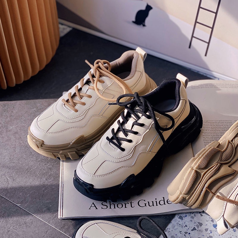 Giày Thể Thao Đế Dày Màu Sắc Tương Phản Phong Cách Retro Hợp Thời Trang Mùa Xuân Cho Nữ