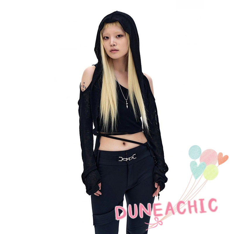 DUNEA Áo Thun Lửng Tay Dài Thời Trang Quyến Rũ Cho Nữ