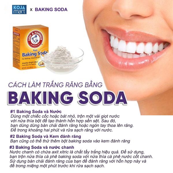 Bột nở Baking Soda đa công dụng làm đẹp nấu nướng tẩy trắng quần áo vệ sinh nhà cửa Mỹ Phẩm Hana 454g