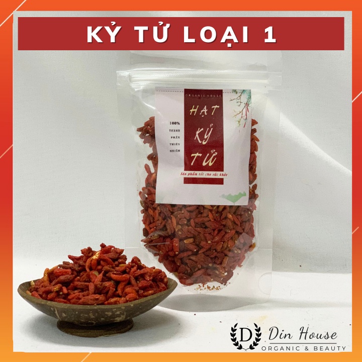 Kỷ tử đỏ sấy khô trái to đều rời Kỷ tử organic giúp đẹp da tốt sức khỏe dễ ngủ Din House