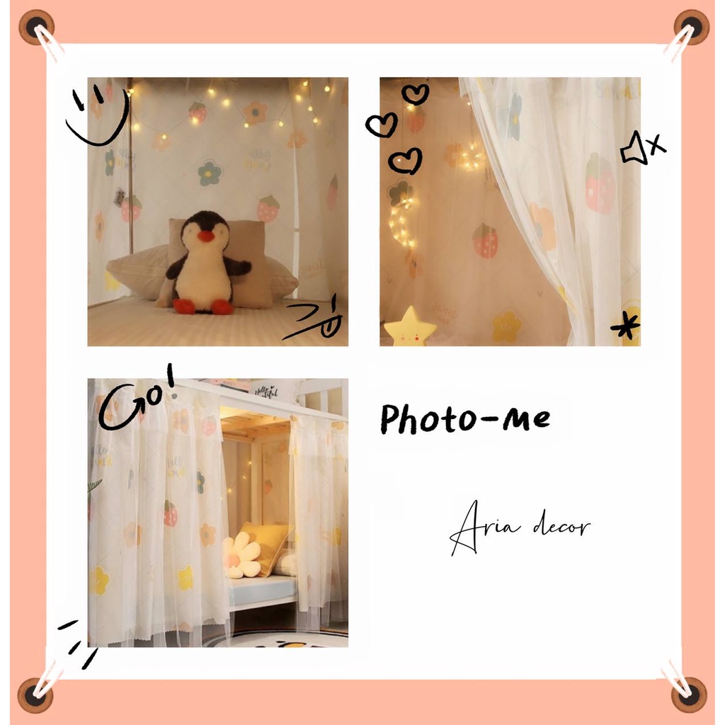 [ Quà]Rèm ký túc xá sinh viên ARIA DECOR,ktx giường tầng 1 lớp , rèm chống muỗi, che ánh sáng tạo không gian riêng