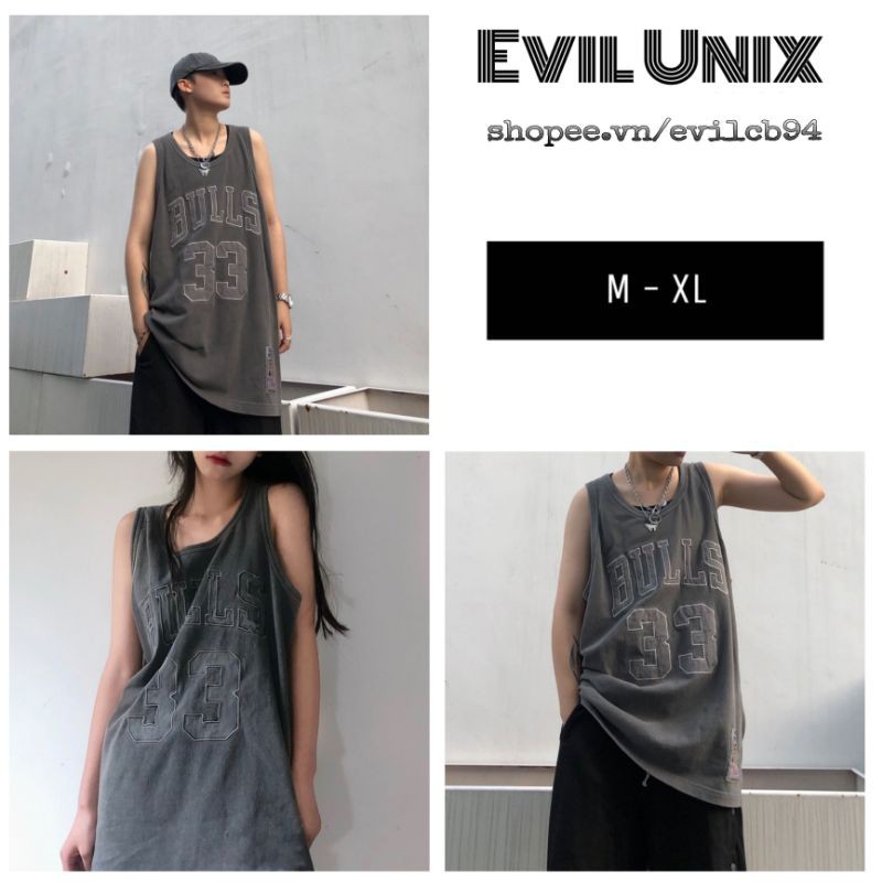 Áo tank top bóng rổ bụi bặm cool ngầu khỏe khoắn chất đẹp unisex nam - nữ