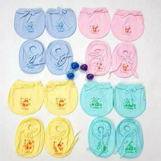 Set 5 đôi bao chân + tay mintu giây buộc cho bé sơ sinh