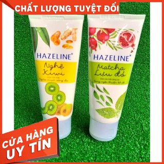 Sữa rửa mặt Hazeline matcha lựu đỏ, Nghệ Kiwi sáng da, chống sạm, ngừa mụn tuýp 50g
