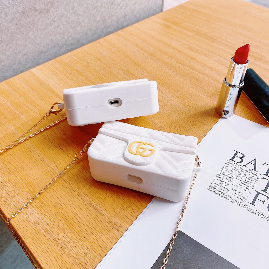 Vỏ Bảo Vệ Hộp Sạc Tai Nghe Không Dây Bluetooth Bằng Silicon Mềm Họa Tiết Túi Xách Thời Trang Cho Airpods 1 / 2 3 pro