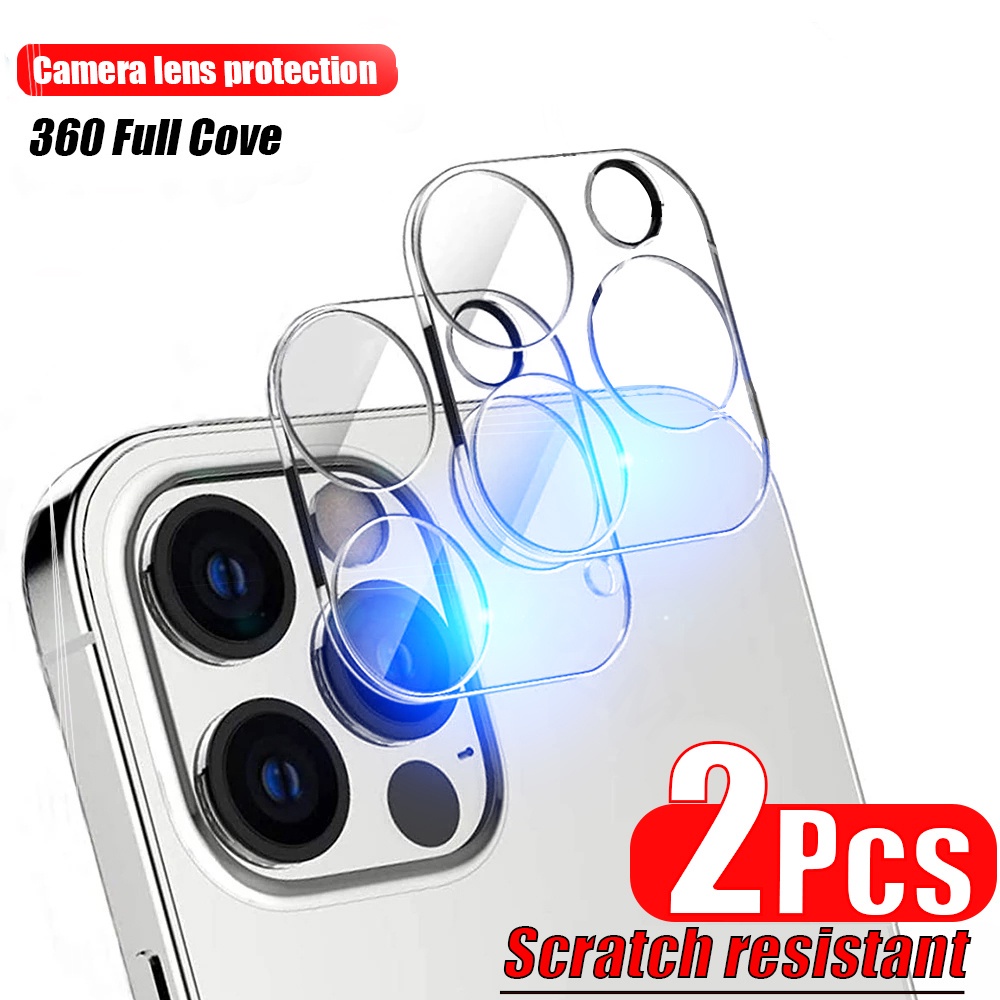【 2 Trong 1】Kính Cường Lực Bảo Vệ Camera Sau Cho iPhone 11 12 13 14 Pro Max Plus Mini