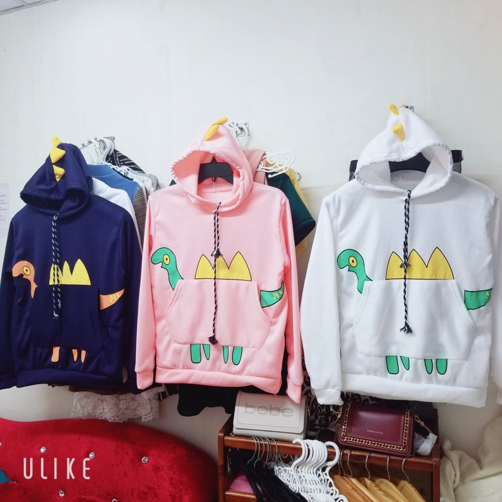 Áo Khoác Hoodie Nỉ Thời Trang Nữ Chui Đầu Hình Khủng Long Siêu Hot Mùa Tết ❤️FREESHIP❤️ | BigBuy360 - bigbuy360.vn