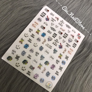 sticker dán móng hình chữ