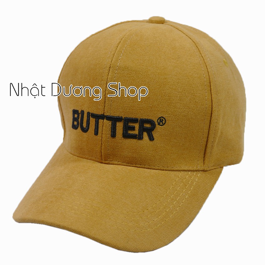 Nón kết vải nhung tăm gân nổi thêu chữ BUTTER thời trang cao cấp thich hợp cho nam và nữ