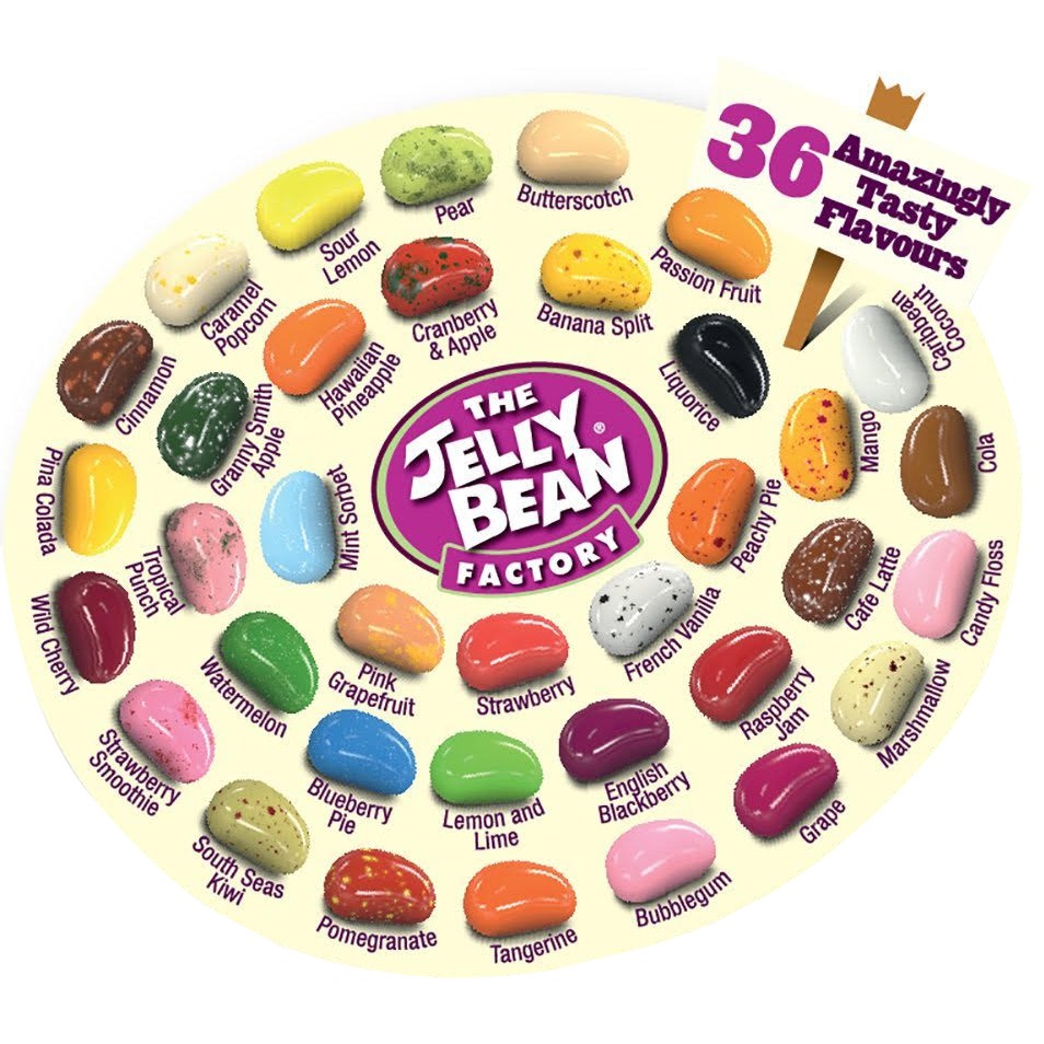 ( Bán sỉ ) Lốc 24 gói Kẹo hạt đậu The Jelly Bean 36 vị gói 50gr