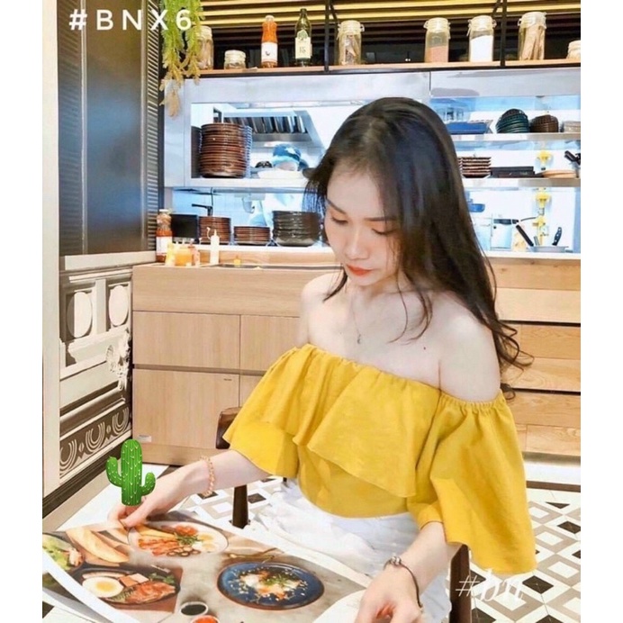 🍀 Áo bẹt vai bèo lớn rất đẹp laxanhchuyensi la xanh chuyen si