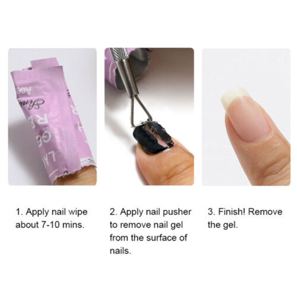 Bộ 2 Dụng Cụ Tẩy Sơn Móng Tay Hai Đầu Bằng Thép Không Gỉ Thời Trang<br>