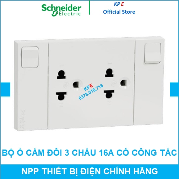 BỘ Ổ CẮM ĐÔI 3 CHẤU 16A CÓ CÔNG TẮC CẮM NHANH M3T_SIS_WE SCHNEIDER AVATARON A - KPE ELECTRIC