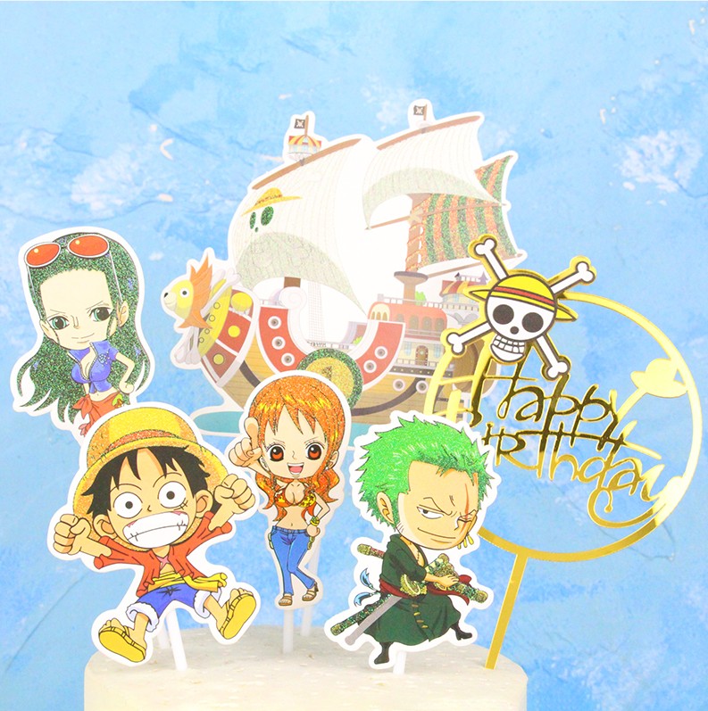 Phụ Kiện Trang Trí Bánh Kem Hình Nhân Vật Luffy Trong One Piece