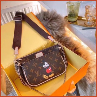 Set Túi LV Micky 3 Món Quai Nâu TONGKHOCHITUE , Túi Xách Nữ Đeo Chéo